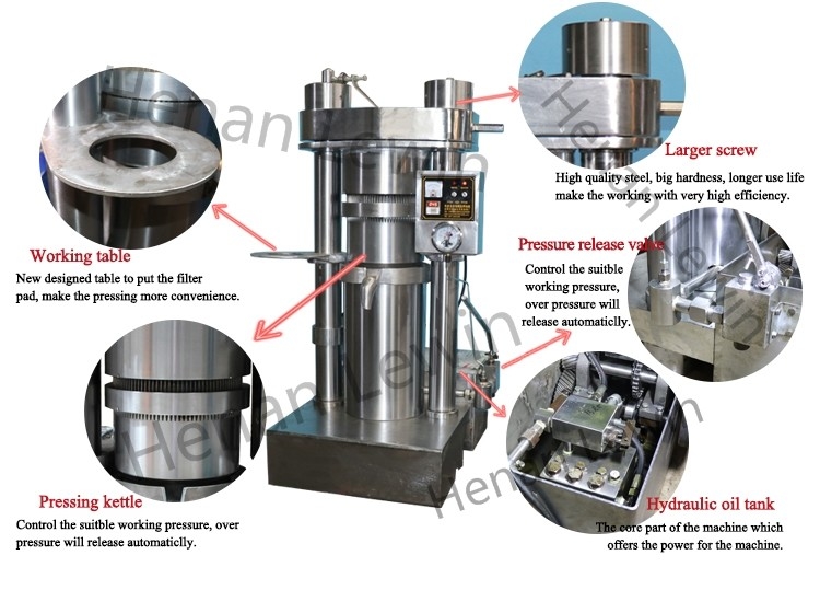 1.1KW Gemakkelijk te bedienen Hydraulische olieperser Olijfolie-sesamolie-machine 6YY-185 Avocado-olieverwerkingsapparatuur